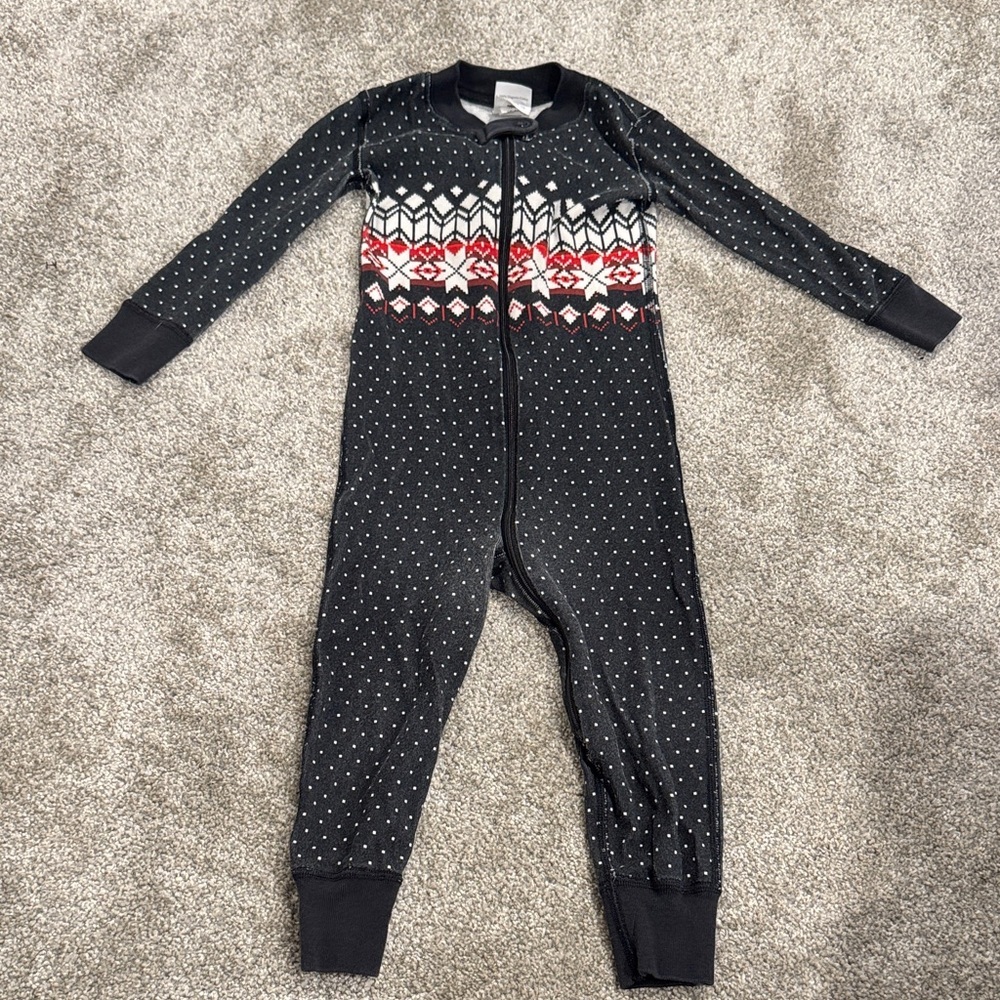 Hanna Andersson Nordic Pattern Black Footie Pajamas for Christmas